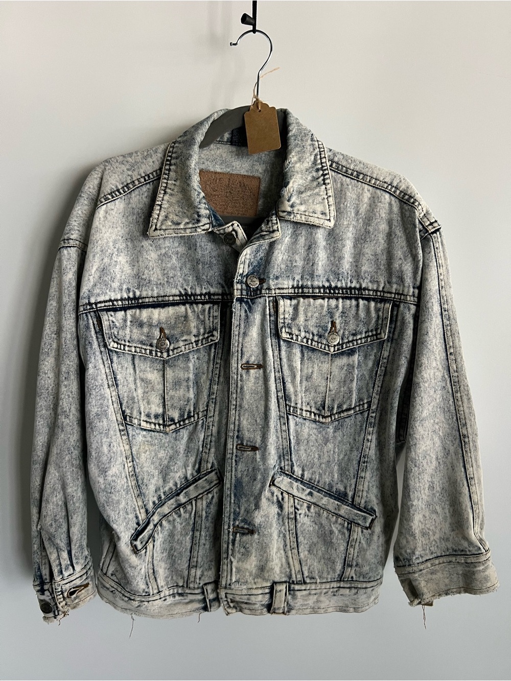 Vintage Rue Jeans Washed Denim Jacket- Light Blue